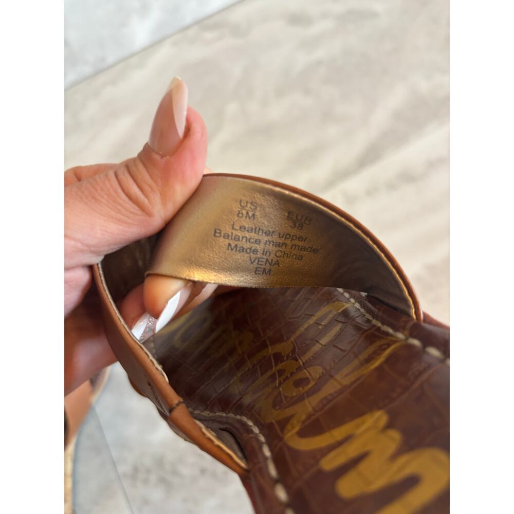 Sam Edelman Vena Wedge Sandals brown Leather Upper slip on Shoes Size 8 - Picture 7 of 7